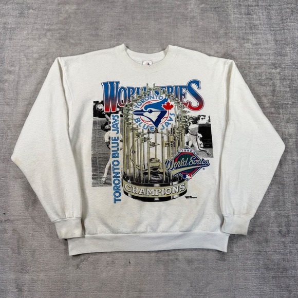 Fruit of the Loom Other - Toronto Blue Jays Sweatshirt Mens Large White 1992 World Series MLB Baseball